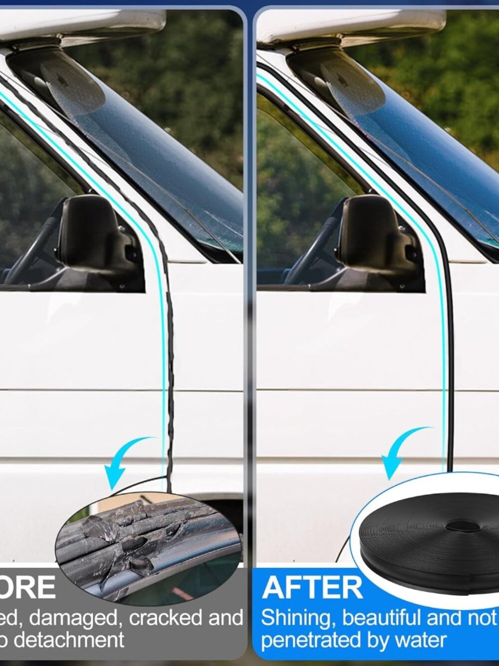 1" RV Trim Molding Insert, 100 FT Heavy Duty RV TPE Trim Molding Weather Strippi - Picture 5 of 7